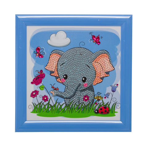 CAFBL-3: "Elephant" Crystal Art Frameables Kit with Picture Frame