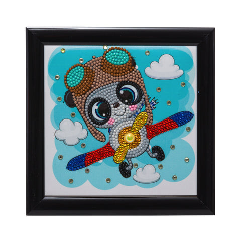 CAFBL-5: "Flying Panda" Crystal Art Frameables Kit with Picture Frame
