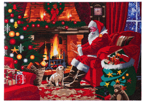 CAK-A83: "Santa by the Fire" Framed Crystal Art Kit, 90 x 65cm (Giant Kit)