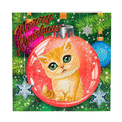 CCK-XM39: "Kitten Bauble" Crystal Art Card Kit - Animal Club International