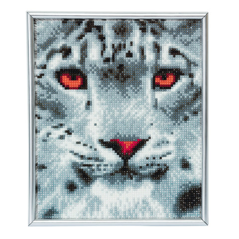 CAM-15: "Snow Leopard" Crystal Art Picture Frame Kit, 21 x 25cm