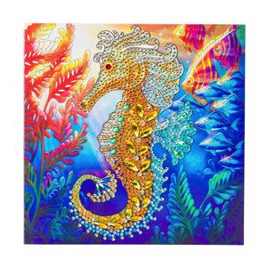 CCK-A48 "Golden Seahorse" Crystal Art Card Kit