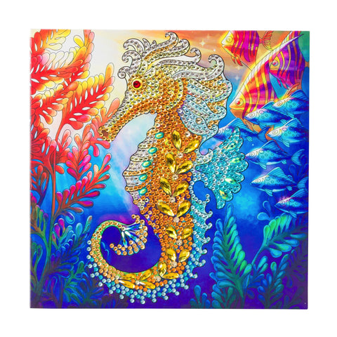 CCK-A48 "Golden Seahorse" Crystal Art Card Kit
