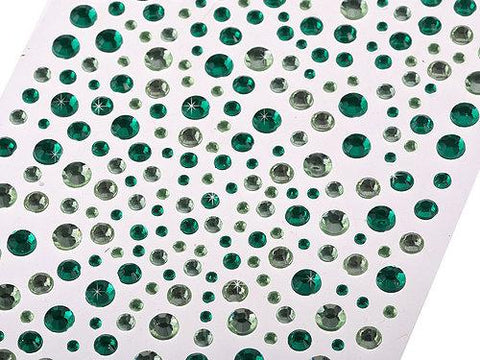 325 x 2,3,4,5mm Lt Green/ Dk Green Gems