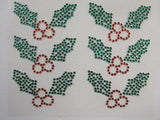 6 x Christmas Holly & Berries Gems (XM03)