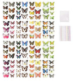 16 Pack 3D Butterflies & 2 Pack Assorted 3mm Adhesive Gems