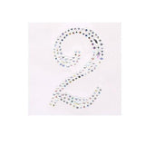 2 x Self Adhesive Stick on AB Clear Rhinestone Numbers Gems