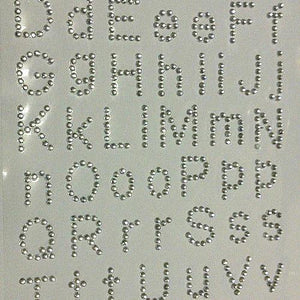 56 Clear Self Adhesive Diamante Letter Gems