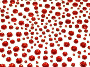 325 x 2,3,4,5mm Red Self Adhesive Gems