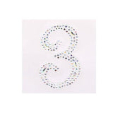 2 x Self Adhesive Stick on AB Clear Rhinestone Numbers Gems