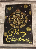 Set of 6 "Christmas" Crystal Card Kits - Black, 10 x 15cm each